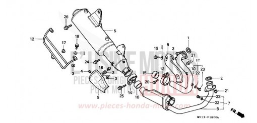 SILENCIEUX D'ECHAPPEMENT XRV750L de 1990
